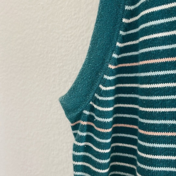 $2! 5 for $10 🔥Tommy Jeans Sweater Shirt Top Green Striped 100% Cotton Sz L - Picture 7 of 8